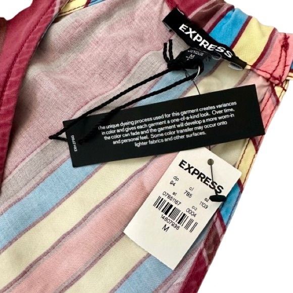 NWT! Colorful Striped Cute Short V Neck Romper in Women’s Medium - Picture 8 of 9